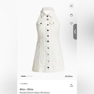 Alice and Olivia, Kendall denim halter dress, size 4